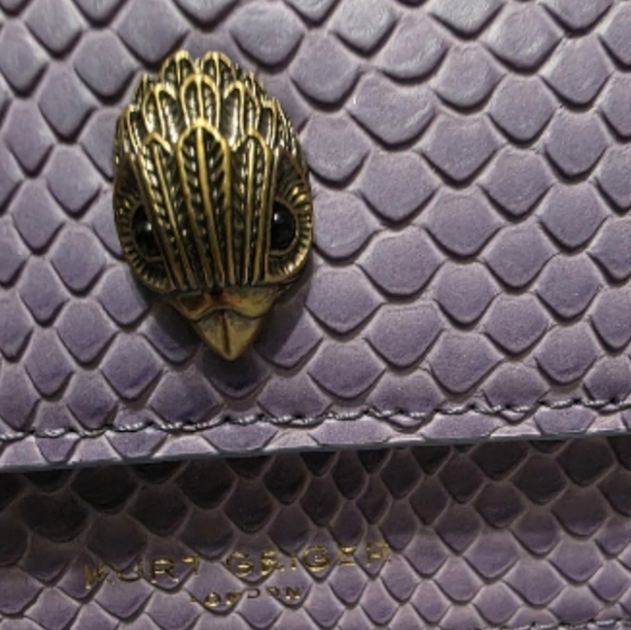 Kurt Geiger Small Shoreditch Crossbody Lilac Snake Emboss Leather Bag NWT - Picture 3 of 10